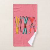 Funny Skiing Colorful Ski Skier Bad Handdoek (Handdoek)