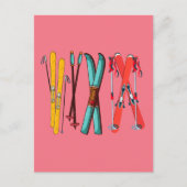 Funny Skiing Colorful Ski Skier Briefkaart (Voorkant)