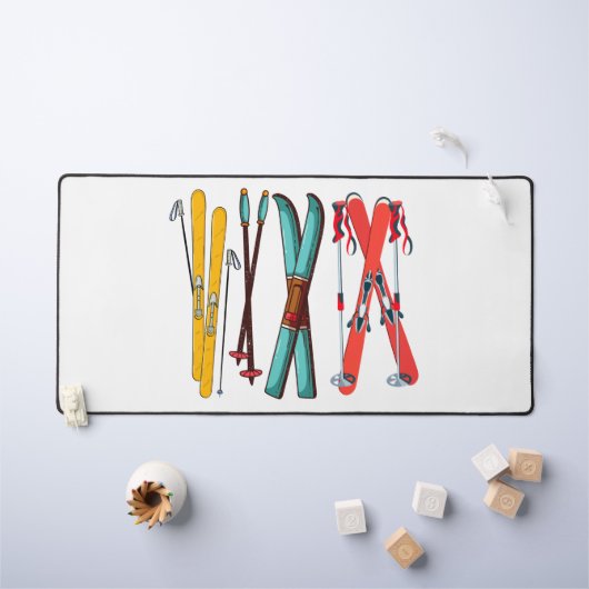 Funny Skiing Colorful Ski Skier Bureaumat (Kindertafel)