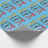 Funny Skiing Colorful Ski Skier Cadeaupapier (Hoek)