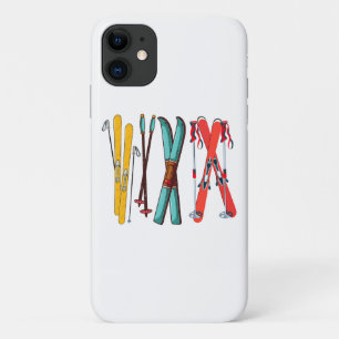 Funny Skiing Colorful Ski Skier Case-Mate iPhone Case