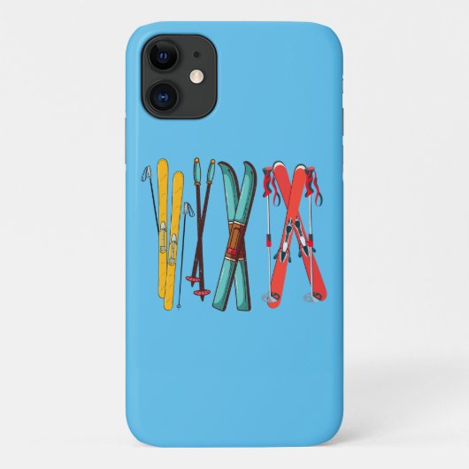 Funny Skiing Colorful Ski Skier Case-Mate iPhone Case (Achterkant)