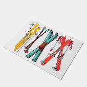 Funny Skiing Colorful Ski Skier Deurmat (Schuin)