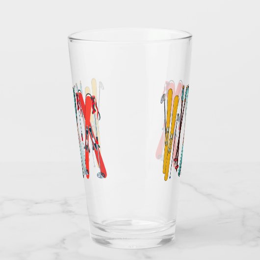 Funny Skiing Colorful Ski Skier Glas (Links)