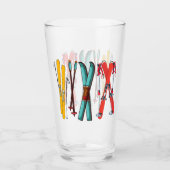 Funny Skiing Colorful Ski Skier Glas (Voorkant)