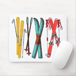 Funny Skiing Colorful Ski Skier Muismat