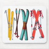 Funny Skiing Colorful Ski Skier Muismat (Voorkant)