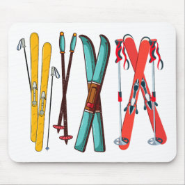 Funny Skiing Colorful Ski Skier Muismat