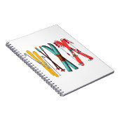 Funny Skiing Colorful Ski Skier Notitieboek (Rechterzijde)