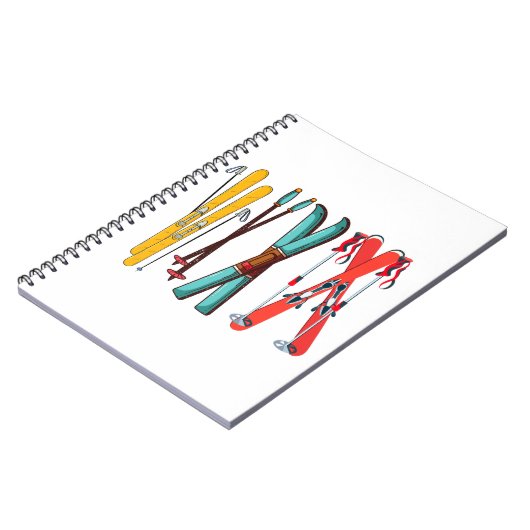 Funny Skiing Colorful Ski Skier Notitieboek (Linkerzijde)