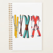 Funny Skiing Colorful Ski Skier Planner (Voorkant)