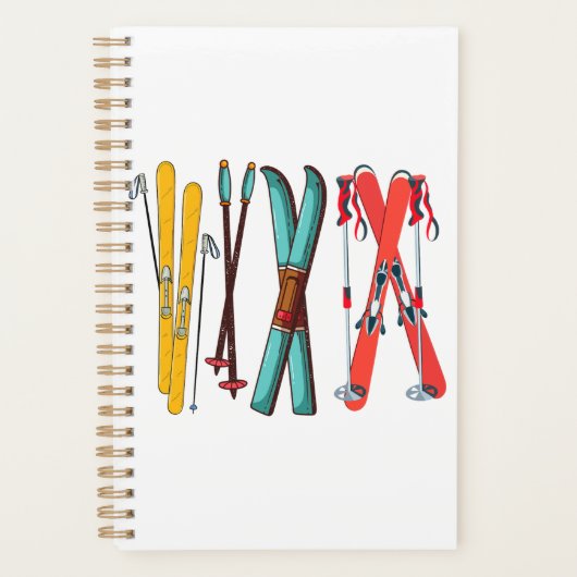 Funny Skiing Colorful Ski Skier Planner (Voorkant)