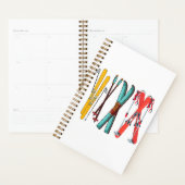 Funny Skiing Colorful Ski Skier Planner (Display)