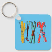 Funny Skiing Colorful Ski Skier Sleutelhanger (Voorkant)