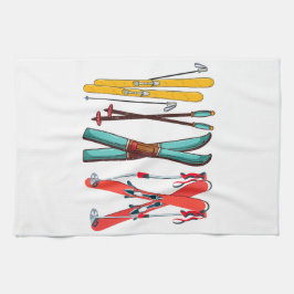 Funny Skiing Colorful Ski Skier Theedoek