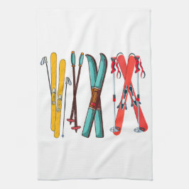 Funny Skiing Colorful Ski Skier Theedoek
