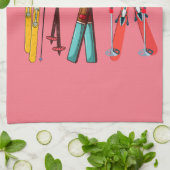 Funny Skiing Colorful Ski Skier Theedoek (Gevouwen)