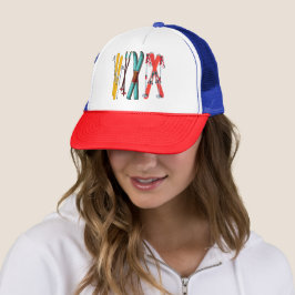 Funny Skiing Colorful Ski Skier Trucker Pet