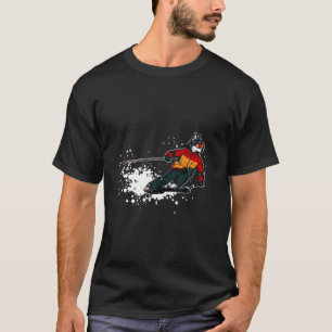 Funny Skiing Dog Face for Ski and Skiers Lovers T-shirt