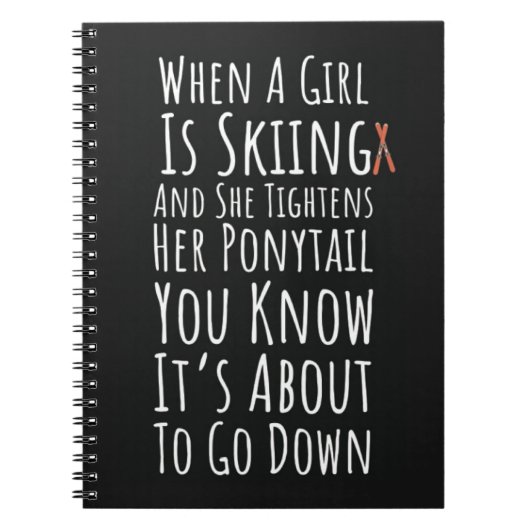 Funny Skiing Gifts Girls Skier Winter Sports Women Notitieboek (Voorkant)
