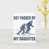 Funny Skiing Got Ped By My Daughter Family Ski Tri Kaart (Gele Bloem)