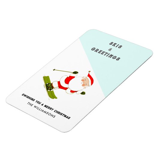 Funny Skiing Holiday-kaarten Magneet (Linkerzijde)