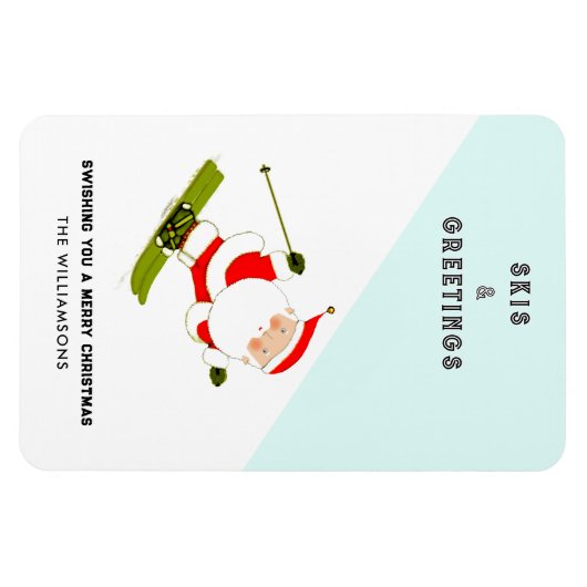 Funny Skiing Holiday-kaarten Magneet (Horizontaal)