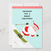 Funny Skiing Kerstfeestkaarten Feestdagenkaart (Voorkant)