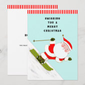 Funny Skiing Kerstfeestkaarten Feestdagenkaart (Voorkant / Achterkant)