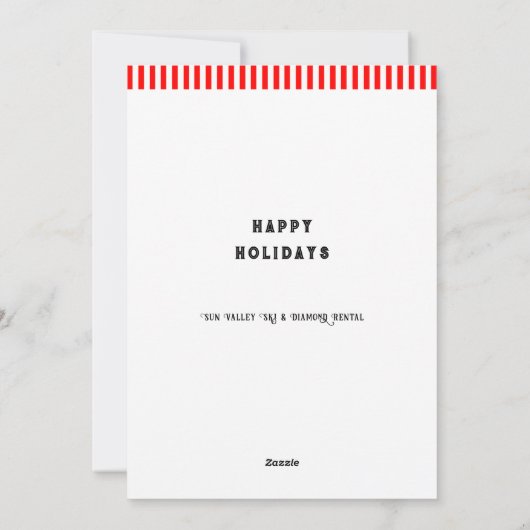 Funny Skiing Kerstfeestkaarten Feestdagenkaart (Achterkant)