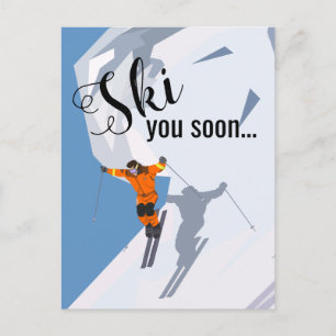 Funny Skiing   Travel-winterbestemmingen Briefkaart