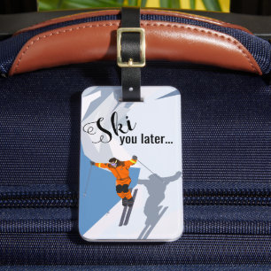 Funny Skiing   Travel-wintersport Bagagelabel