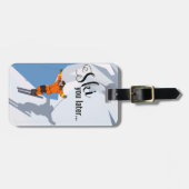 Funny Skiing | Travel-wintersport Bagagelabel (Voorkant horizontaal)