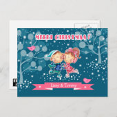 Funny Sking Kinder Kerstmis Feestdagenkaart (Voorkant / Achterkant)