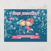 Funny Sking Kinder Kerstmis Feestdagenkaart (Voorkant)