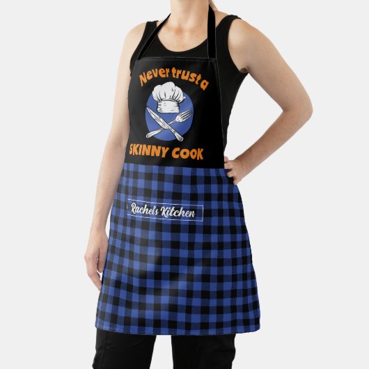 Funny Skinny Cook Black Blue Pset Pattern Schort (Insitu)