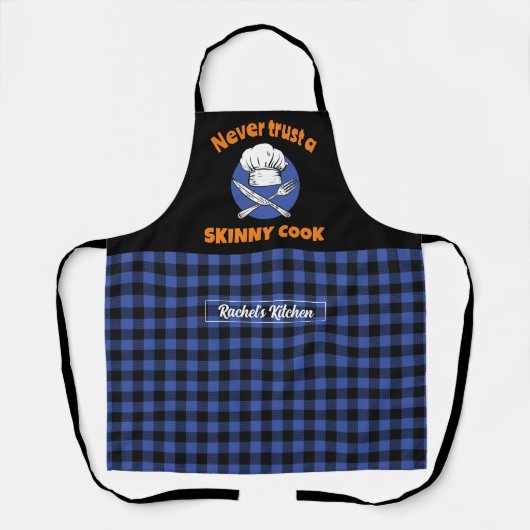 Funny Skinny Cook Black Blue Pset Pattern Schort (Voorkant)