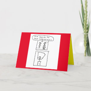 Funny Skipping kerstCartoon Joke Feestdagen Kaart