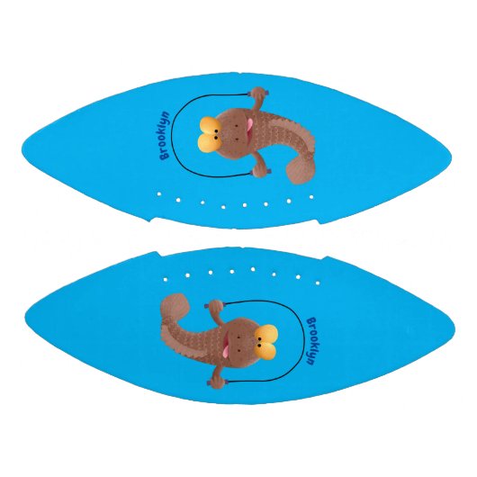 Funny skipping mudskipper fish cartoon american football (Panelen)