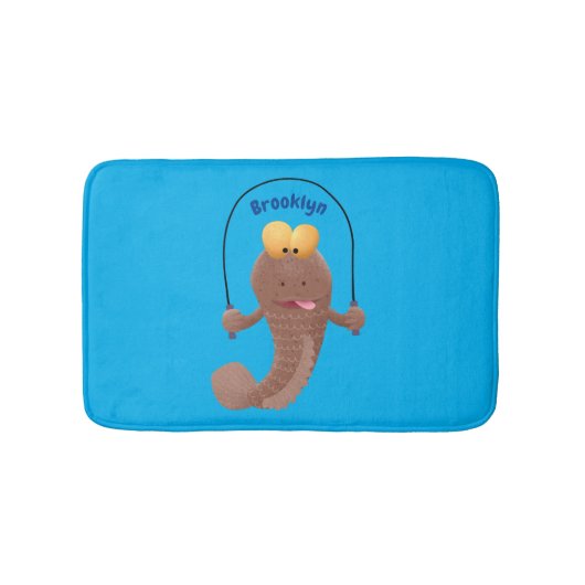 Funny skipping mudskipper fish cartoon badmat (Voorkant)