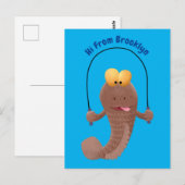 Funny skipping mudskipper fish cartoon briefkaart (Voorkant / Achterkant)