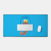 Funny skipping mudskipper fish cartoon bureaumat (Keyboard & Muis)