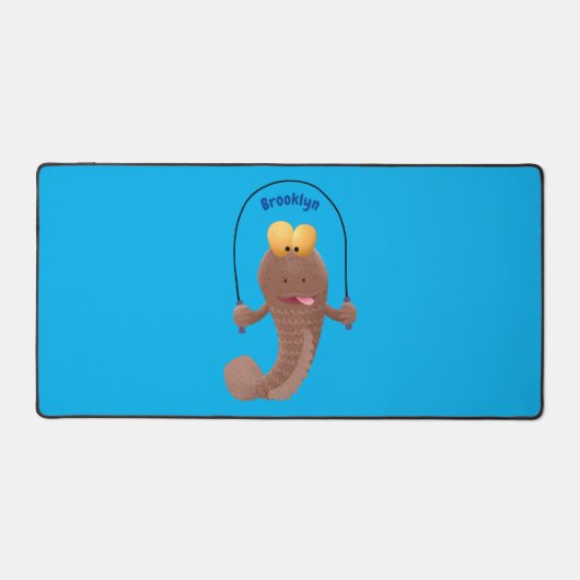 Funny skipping mudskipper fish cartoon bureaumat (Voorkant)