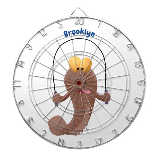 Funny skipping mudskipper fish cartoon dartbord (Voorkant)