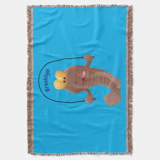 Funny skipping mudskipper fish cartoon deken (Voorkant Verticaal)