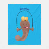 Funny skipping mudskipper fish cartoon fleece deken (Voorkant)