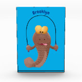 Funny skipping mudskipper fish cartoon fotoblokken (Voorkant)