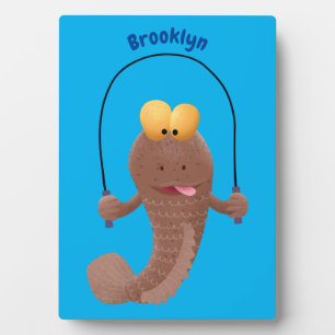 Funny skipping mudskipper fish cartoon fotoplaat