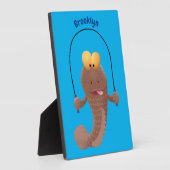 Funny skipping mudskipper fish cartoon fotoplaat (Zijkant)