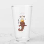 Funny skipping mudskipper fish cartoon glas (Voorkant)